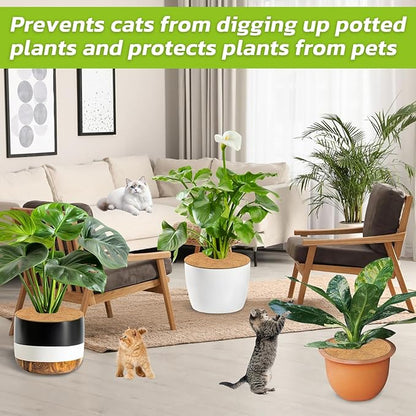 Legigo 6pcs Coconut Fiber Mulch Ring Tree Plant Protector Mat, 18 Inch Natural Coco Coir Tree Protection Ring Plant Pot Soil Cover, Tree Rings Disc Plant Cover for Indoor Outdoor Plants,Landscaping