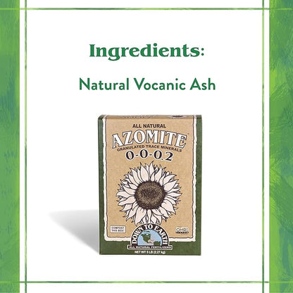 Down To Earth All Natural Fertilizers Organic Azomite Granulated Trace Minerals - Essential Minerals for Improving Plant Growth 0-0-0.2, 5lb