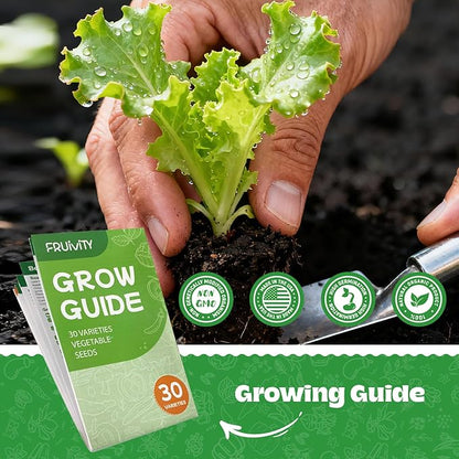 30 Heirloom Seeds Variety Pack - 18500+ Non-GMO Seeds for Planting Vegetables, Home Garden Seeds for Hydroponic, Indoor and Outdoor, Easter Unique Gift for Mother, Women, Mom, Friend, Her