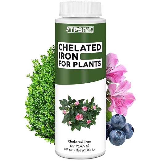 Chelated Iron for Plants – Fast-Acting Liquid Micronutrient for Greener Leaves and Improved Chlorophyll Production, Liquid Fertilizer by TPS Plant Foods, 8 oz (250mL)