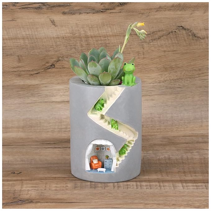 Segreto Creative Plants Pot Flower Pots Resin Planters Vase Home Decor for Succulents,Flower,Cactus,Gardening Decoration, Indoor, Frog