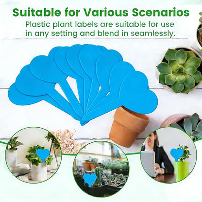 Platic Plant Markers 120PCS Plant Tags with Black Pen Garden Markers for Plants Outdoor Garden Labels Outdoor Waterproof Gardening Essentials Herb Signs Blue Seed Marker Gifts for Gardeners