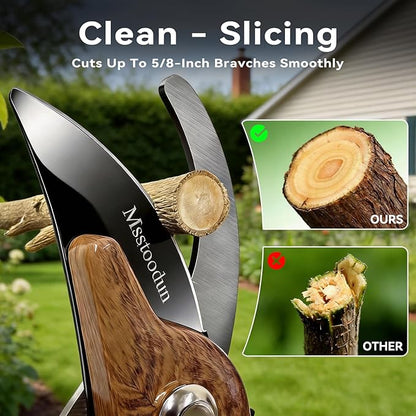 Bypass Pruning Shears with 5/8-Inch Cut Capacity, Sharp SK5 Blade Garden Pruners for Flowers, Shrubs & Branches