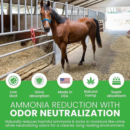 Hemp Animal Bedding 1 Lb = 5.1 Liters of Natural Ground Hurds - Super Absorbent- DUST Free- for Your Horse, Chicken, Rabbit, Reptile, Hamster, Cage Coop or CAT Litter - USA Grown - Carbon Negative