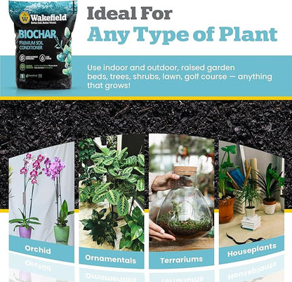 Wakefield Biochar Soil Conditioner for Plants and Lawns One Cubic Foot Bag