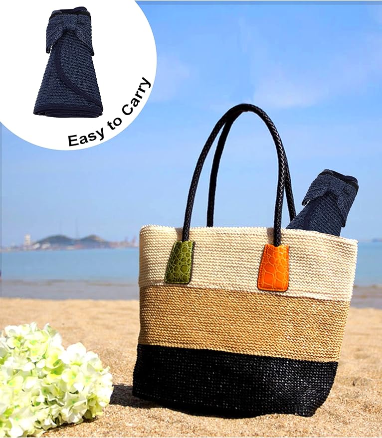 Womens Beach Straw Sun Hats Ponytail Hole Wide Brim Summer Visor Foldable Hat Sun Protection Packable for Travel Pool