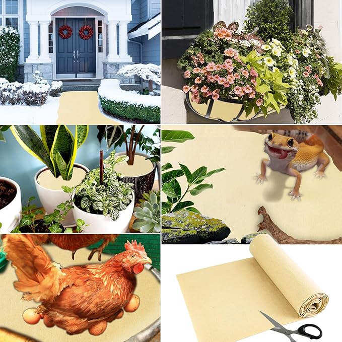 12x120 Inch Fabric Planter Liner Roll Non Woven Plant Felt Liner Roll Beige Coco Liners Roll Alternative Coconut Basket Liner Roll Replacement Easy to Cut for Planter Hanging Flower Basket Window Box