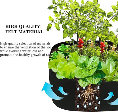 Firlar Fabric Raised Garden Bed, Fabric Raised Planting Bed Grow Bag, Fabric Pots Planting Pots for Herb Plants Flowers Vegetables, Black (35.4x35.4 Inch)