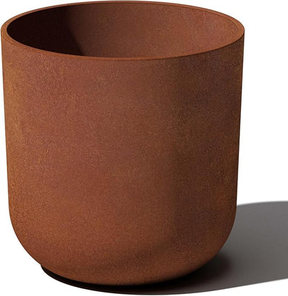 Veradek Patina Series Kona Planter - Round Planter for Outdoor Porch/Garden | Naturally Rusting Planter for All-Weather Use