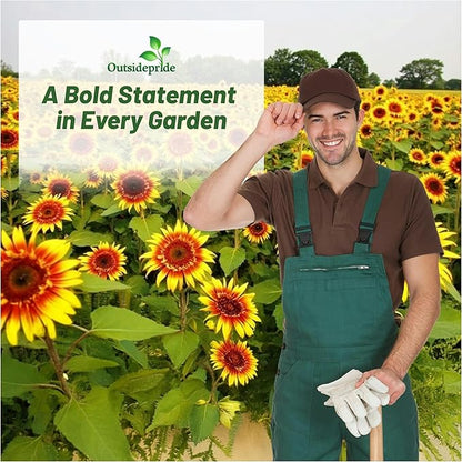 Outsidepride Joker Sunflower Seeds for Planting - 100 Pcs Annual, Easy to Grow Flower Seeds w/Vibrant, Abundant Blooms for Cut Flower Arrangements & Pollinator & Vegetable Gardens