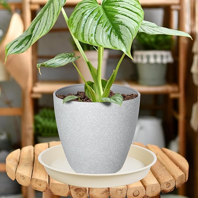 3 Pack of Plant Saucer 16 inch, Large Heavy Duty Plastic Saucers Round, Plant Drip Trays for Indoors Outdoor, Plant Water Tray for Planters, Beige