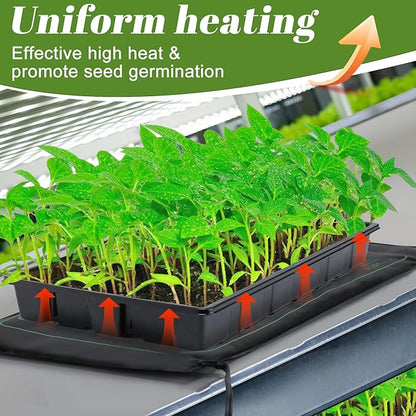 4 PCS Durable Seedling Heat Mat for Plants - 10'' x 20.5'' Bulk Seed Starting Heating Mat for Indoor Grarden Greenhouse, Waterproof Warm Hydroponic Seed Mat for Plant Germination Growth