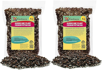 GARDENERA Hurricane Plant Planting Mix - Promotes Steady Growth and Lush Leaves - 10 Quart (2 Bags of 5 Quart)