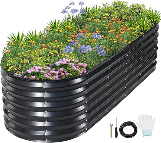 1MORE Raised Garden Bed- Planter Garden Boxes Outdoor, Raised Beds for Gardening.6X2X1.4FT(1pcs)-Grey