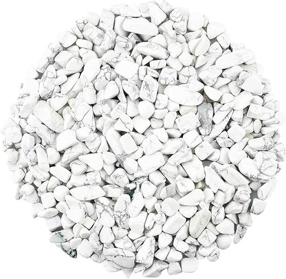 ZHIYUXI Howlite 1lb Crystal Chips Bulk Fish Tank Decorations Aquarium Rocks Gravel Vase Filler Stones Crystals for Candle Making Witch Kit Gravel for Plants Quartz Sand Gemstone Terrarium Supplies