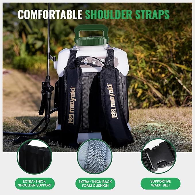 3Gallon Lawn Garden Sprayer Compatible with Makita 18V Battery, Backpack Pump Sprayer w/ 2.0Ah Battery, Translucent Water Tank, Adjustable Pressure, for Spraying Plants, Watering, Weeds, Cleaning