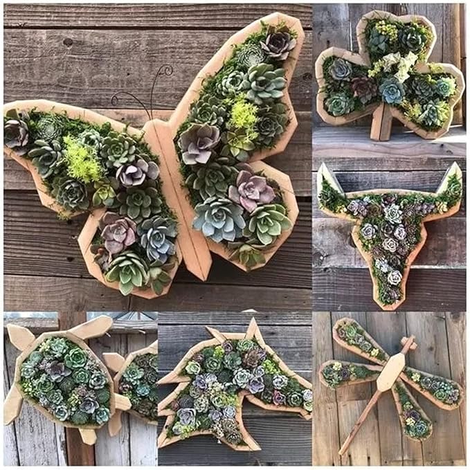 Animal Shaped Wooden Succulent Plant Pot,Cute Animal Succulent Garden Planter for Bonsai Decorations,Creative Unique Desktop Planter Planter Outdoor Pots Garden Decorations (Cow)