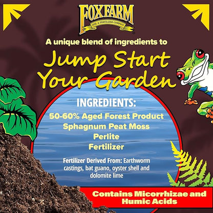 FoxFarm Happy Frog Potting Soil, 2cu ft - for Indoor/Outdoor Container Plants, Improves Root Efficiency, pH Adjusted for Optimal Nutrient Uptake - Contains Mycorrhizae and Humic Acids