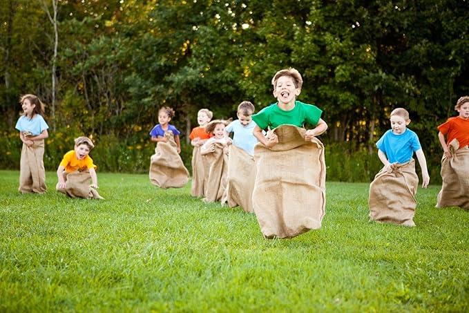 Heavy-Duty Burlap Sacks 23" X 38.6" with Drawstring, 3 Pack – Eco-Friendly Reusable and Durable Gunny Sacks for Potatoes, Grains, Gardening, Sack Racing and Frost Protection
