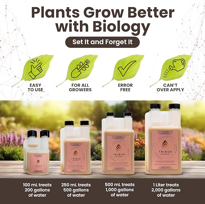 Tribus Organic Microbial Inoculant | Root Booster for Plants, Increases Plant Yield, Root Growth, Flower & Fruit Quality | Visible Root Growth in 24Hrs | Pet & Planet-Safe | Made in The USA | 8.5oz