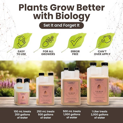 Tribus Organic Microbial Inoculant | Root Booster for Plants, Increases Plant Yield, Root Growth, Flower & Fruit Quality | Visible Root Growth in 24Hrs | Pet & Planet-Safe | Made in The USA | 8.5oz