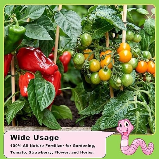 Worm Castings Organic Fertilizer 2.2LB by Doter, All Nature Fertilizer for Gardening, Tomato, Strawberry, Flower, and Herbs