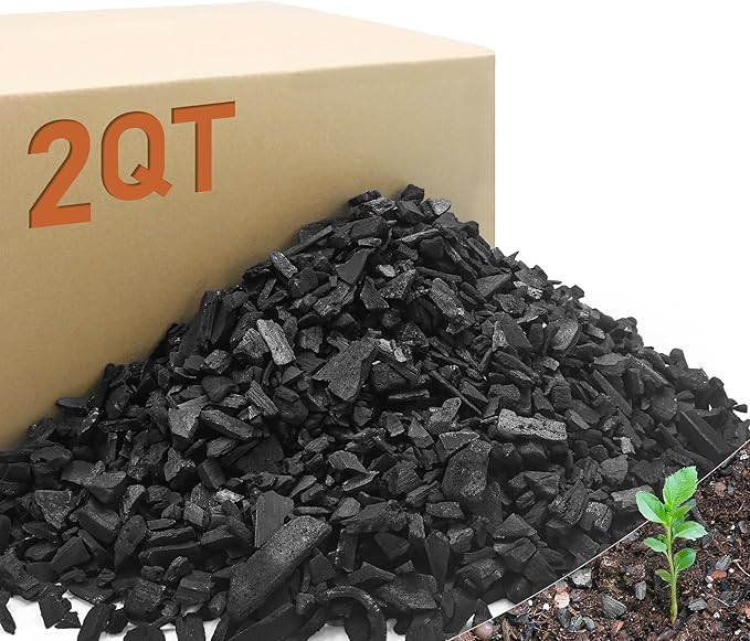 2 Quarts Horticultural Charcoal for Indoor Plants-Hardwood Potting Soil Amendment for Orchids, Succulent, Cactus, Terrariums, and Gardening