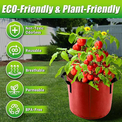 7 Gallon Grow Bags, 7 Pack Colorful Fabric Plant Pots with Handles for Garden and Outdoor Planting