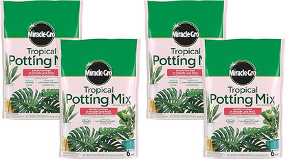Miracle-Gro Tropical Potting Mix - Growing Media for Tropical Plants Living in Indoor and Outdoor Containers, 6 qt. (4-Pack)