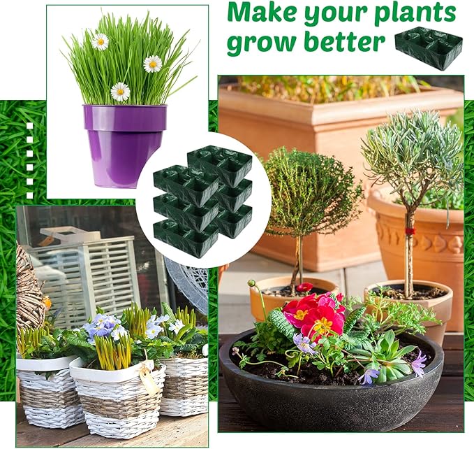 Gerrii 6 Pack 35 Gallon Fabric Raised Garden Beds Rectangle Garden Planting Bed with 6 Divided Grids Drainage Holes 4 Pcs Warehouse Gloves for Vegetables Flowers Tomatoes Herb(Polypropylene, Cotton)