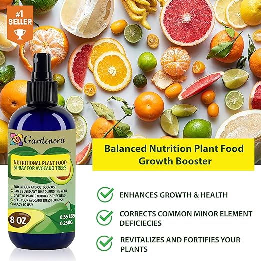 Gardenera Premium Nutritional Plant Food Spray for Orange - Balanced Nutrition Plant Superfood | Excellent Growth Booster for Orange Trees in Pots - 8oz
