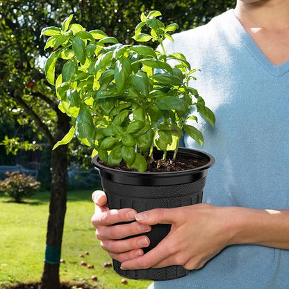 24 Pcs 3 GallonPlanter Nursery Pots, Seed Starting Pot Plastic Flower Seedling Pots with Drainage Holes Flexible Plant Container for Indoor Outdoor Garden Lawn Yard Plants Seedlings (24, 3 Gallon)