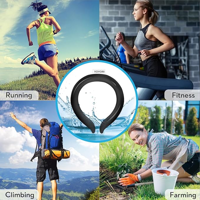 2PCS Neck Cooling Tube with Cold Insulated Bag,Reusable Ice Neck Ring Wearable Body Cooling Products for Summer Heat (Black*2)