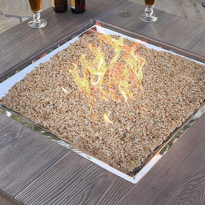 onlyfire 10 Pounds Silica Sand for Propane Fire Pits and Gas Fireplace, Wood Burning Firepit Base Layer Filler Sand Under Lava Rock or Fire Glass, 0.03" - 0.05"