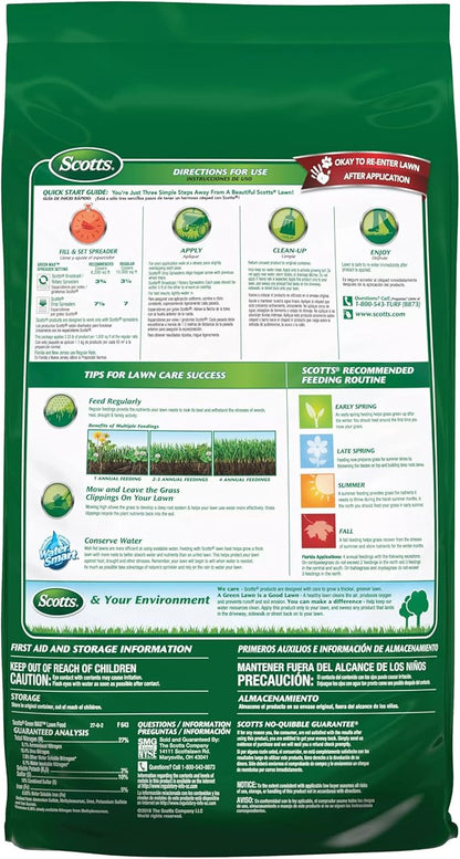Scotts Green Max Lawn Food - Lawn Fertilizer for Grass Plus Iron Supplement, 10,000 sq. ft., 33.33 lbs.