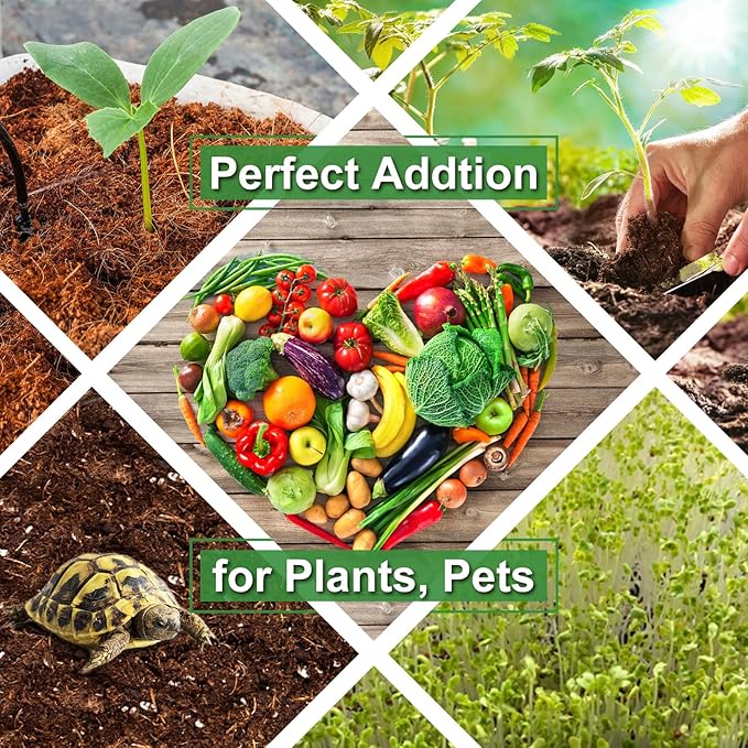 Coco Coir Brick - 4 Pack Natural Compressed Coco Peat Brick Coconut Fiber Substrate with Low EC and pH Balance for Vegetables, Flowers, House Plants, Herbs, Gardening Supplies