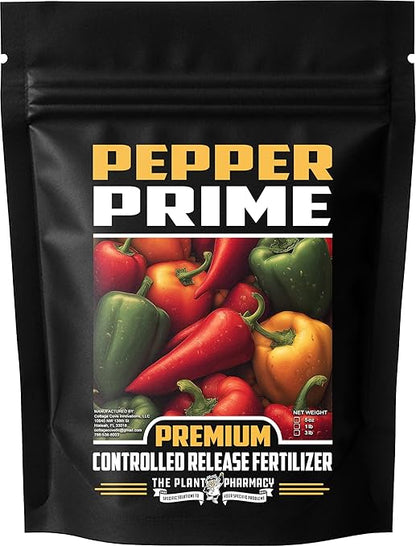 Fertilizer Commercial Grade | Pepper Prime 8-3-9 | 5 Ounces | Custom Professional Mix Blend | Controlled-Release Granular | Chelated Micronutrients | Season-Long Feed | Container and In-Ground Plants