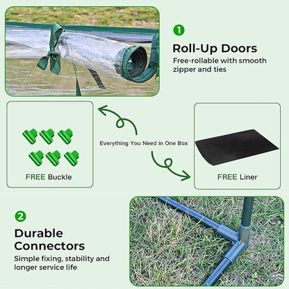 4x2ft Raised Garden Bed with Greenhouse Cover,Wooden Planter Box with Clear PVC Cover & Dual Roll-Up Windows,Outdoor Elevated Garden Box for Vegetables/Herbs/Flowers,Patio,Balcony,Backyard