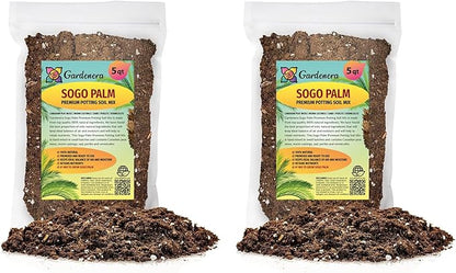 GARDENERA SOGO Palm Plant Potting Soil - Experience Striking Form and Vibrant Growth with Professional Grade Mix - 10 Quart
