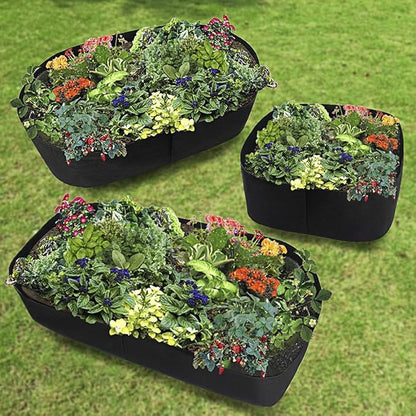 Firlar Fabric Raised Garden Bed, Fabric Raised Planting Bed Grow Bag, Fabric Pots Planting Pots for Herb Plants Flowers Vegetables, Black (23.6x23.6 Inch)