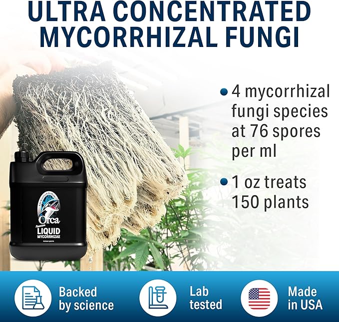 32 oz Orca Liquid Mycorrhizae for Plants - Mycorrhizal Fungi Root Stimulator and Booster - Enhance Plant Success with Microbes for Soil