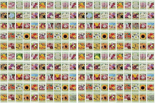 Set of 200 Assorted Flower Seed Packets! Flower Seeds in Bulk - 20+ Varieties Available!