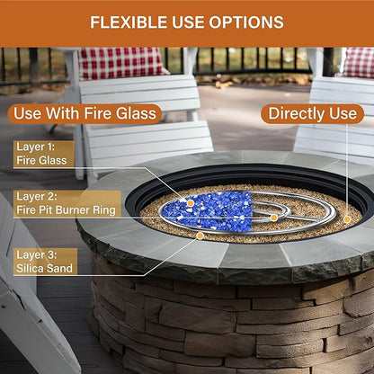 NUPICK 14-20 Mesh Silica Sand for Fire Pit, 5lb Coarse Sand for Fireplaces, Decorative Sand for Gas or Propane, Heatproof Base Layer Under Fire Glass, Lava Rocks, Wood, Garden, Vase Filler, Aquarium