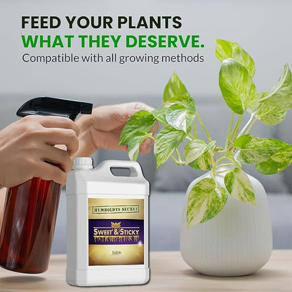 Humboldts Secret Sweet & Sticky Carbohydrate and Saccharide Plant Energy Additive | Indoor and Outdoor Plant Nutrients Enhancer for Growth and Aroma | Boosts Flavor and Development | 2.5 Gallon