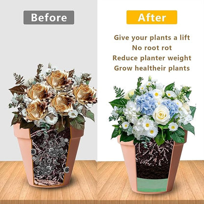 Flower Pot Filler Insert Adjustable Planter Inserts for Large Pots 2 Pcs 47.2" x11.8" Planter Fillers Drainage Material for Indoor Outdoor Gardening Ups a Daisy Pot Fillers for Planters