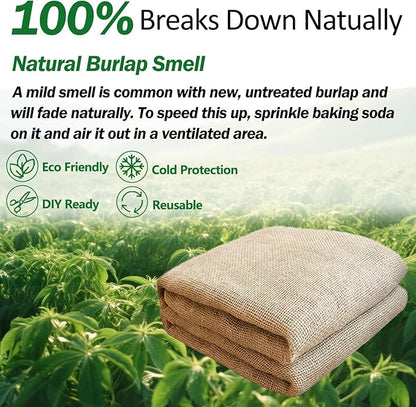 40" x 80 feet Burlap Fabric Roll – Multipurpose Burlap Tree Wrap, Natural Jute Garden Fabric for Outdoor Plant Cover, Weed Barrier Cloth, Landscaping, DIY Crafts, Gardening & Rustic Party Decor