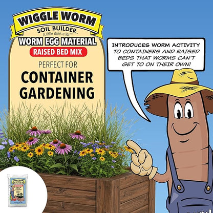 Combo Package - 15lbs Pure Earthworm Castings Organic Fertilizer and 80lbs Worm Egg Material Raised Bed Mix Plus for Indoor/Outdoor Gardening