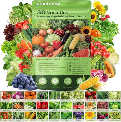 【Seed Vault】 Heirloom Vegetable Seeds Planting Kit - 15,000+ Non-GMO Seeds for Hydroponic, Indoor & Outdoor Gardening | Includes Tomato, Cucumber, Carrot Seeds & Survival Backpack Emergency Gear
