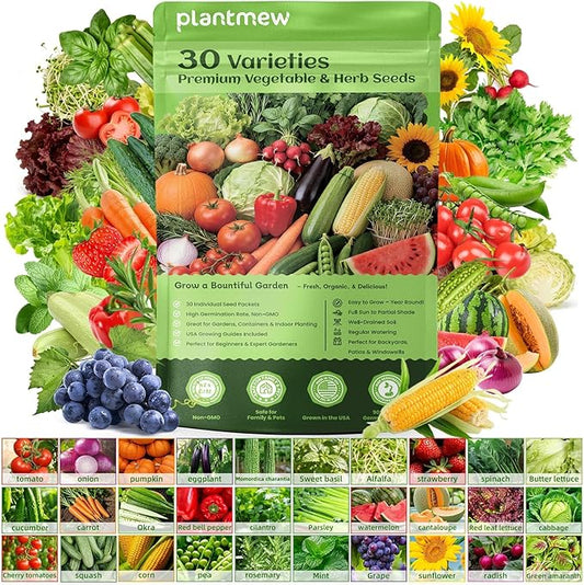 【Seed Vault】 Heirloom Vegetable Seeds Planting Kit - 15,000+ Non-GMO Seeds for Hydroponic, Indoor & Outdoor Gardening | Includes Tomato, Cucumber, Carrot Seeds & Survival Backpack Emergency Gear