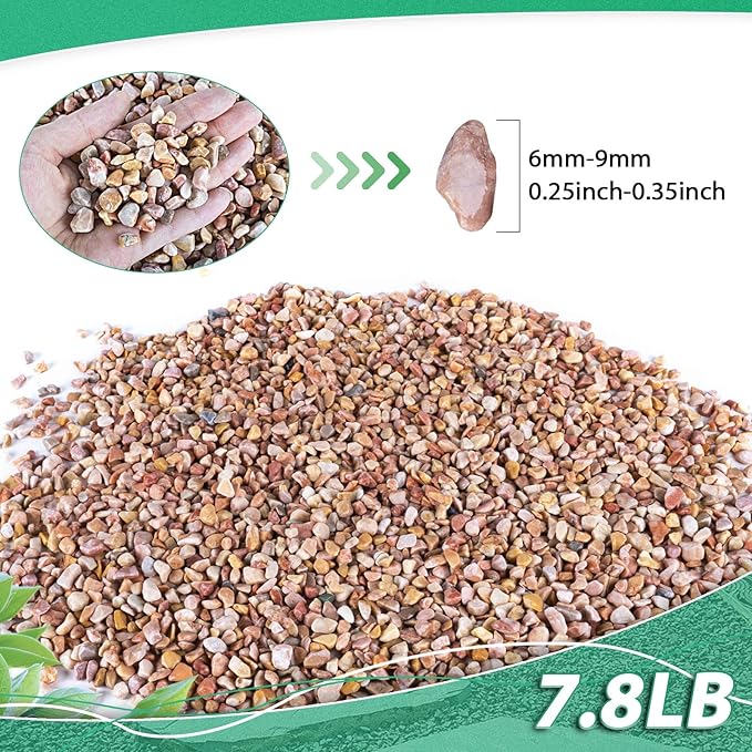 Succulent Rocks for Plants Tiny Pebbles for Planters 7.8LB Pea Gravel Bulk Course Sand Soil Small Decorative Stones for Indoor Bonsai Pots Cactus Top Dressing Aquarium Garden Landscape, Red